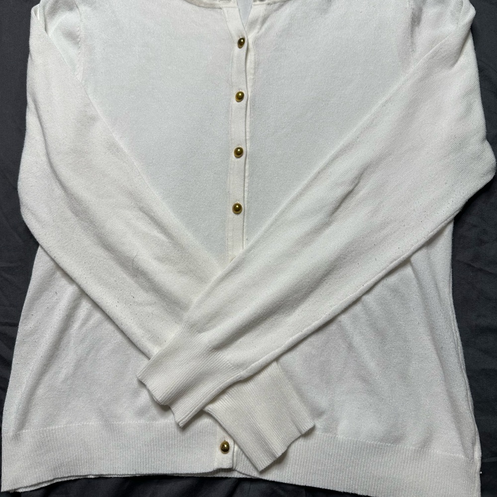 Elegant Cream Button-Up Cardigan